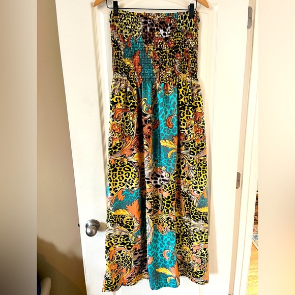 Gypsie Blu Ruched Sleeveless Stretch Halter Top Swim Coverup or Dress Size XL - Picture 1 of 9